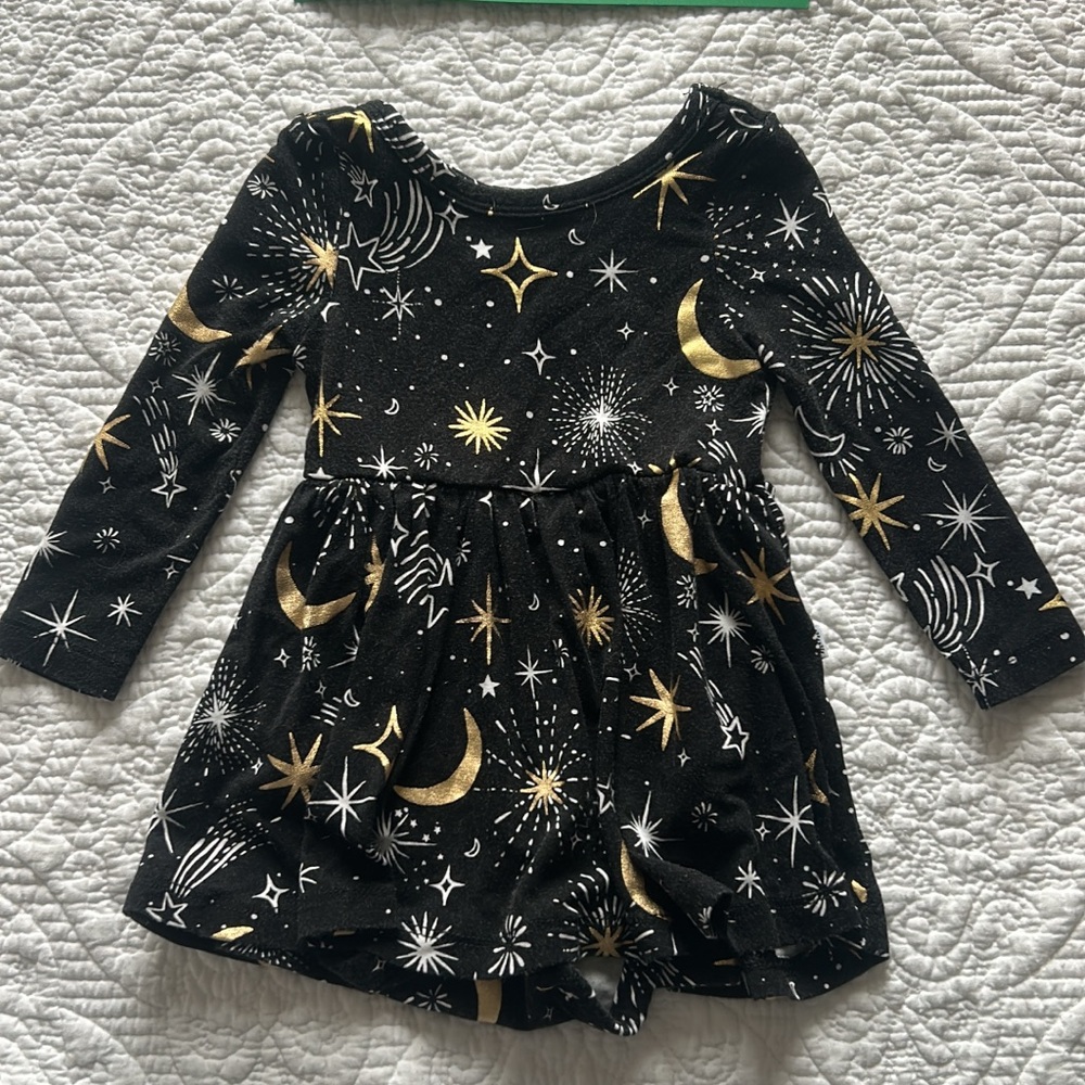3-6 month Little Sleepies Bamboo Long sleeve twirl dress with bodysuit